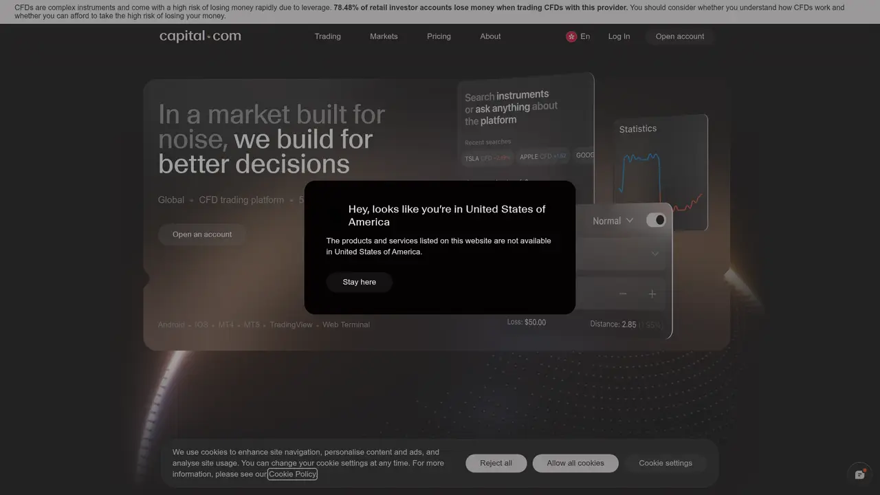 Capital.com official website screenshot