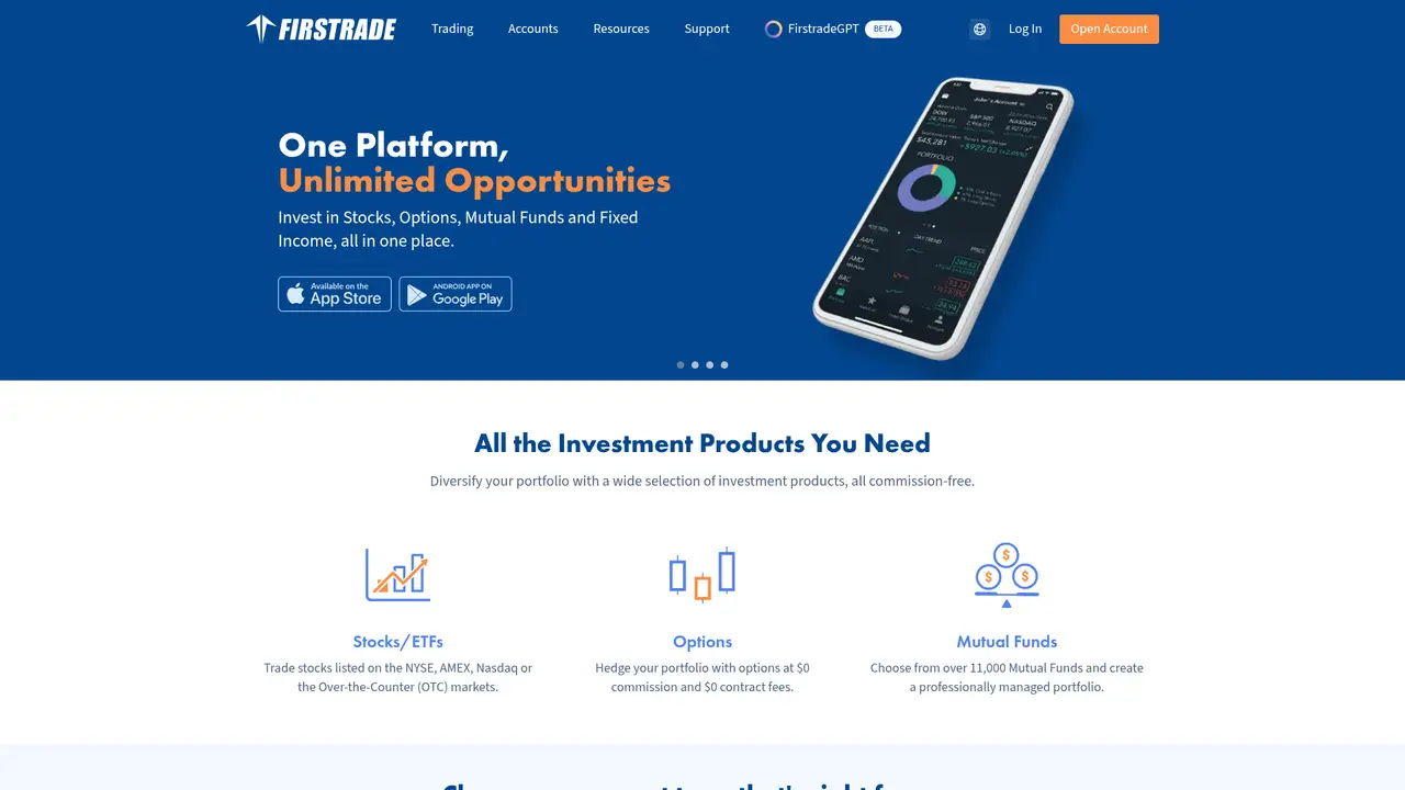 Firstrade Securities Inc. official website screenshot