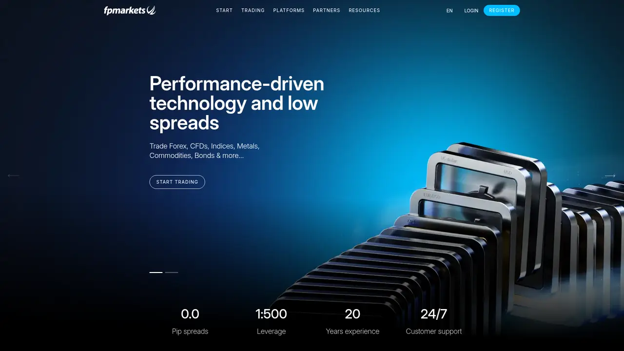 FP Markets official website screenshot