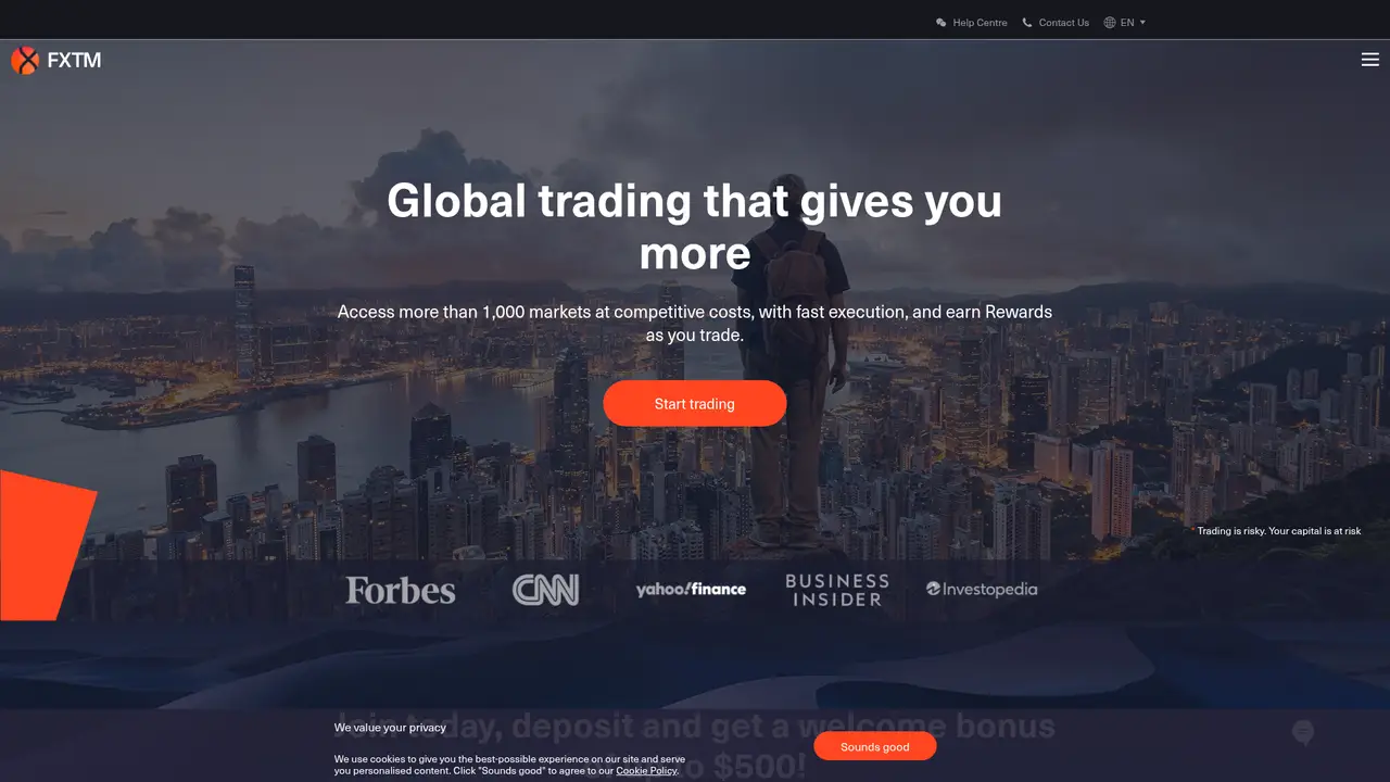 FXTM official website screenshot