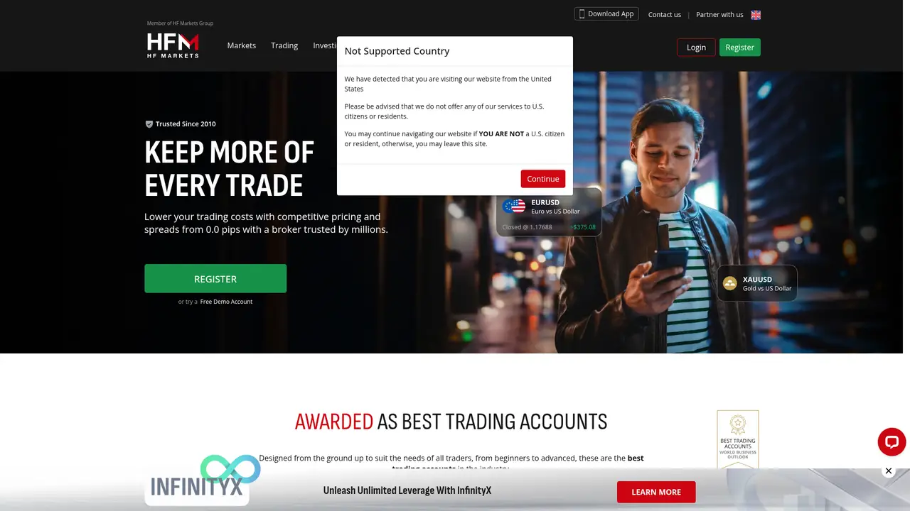 HFM official website screenshot