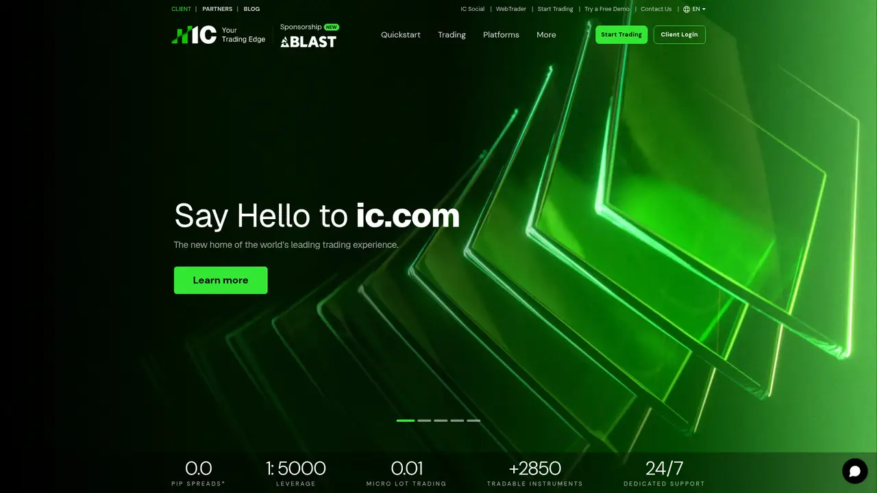 IC Markets official website screenshot