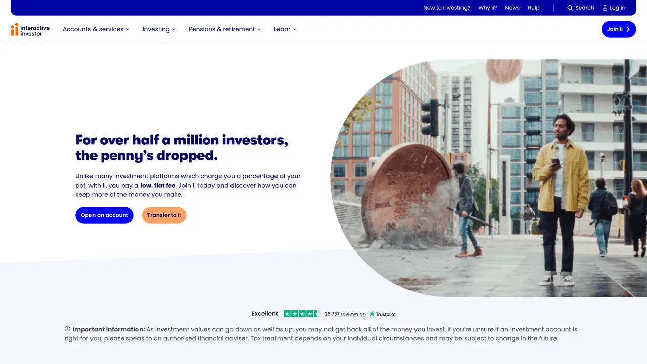 Interactive Investor official website screenshot