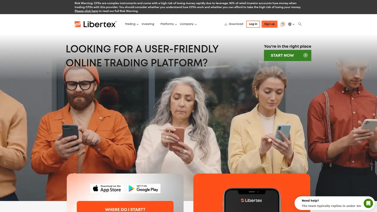 Libertex official website screenshot