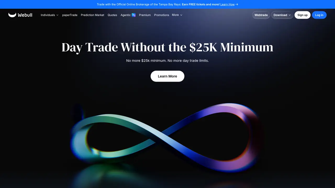 Webull official website screenshot