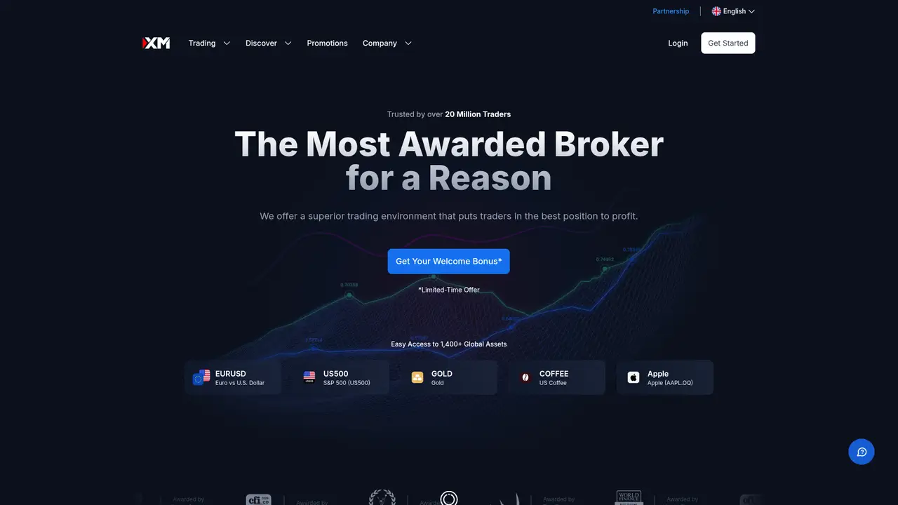 XM official website screenshot
